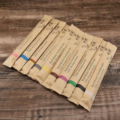 EcoSmile™ Bamboo Toothbrush Set – 20/40pcs Sustainable Oral Care for Everyday Use